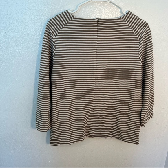 Elle Boatneck Top Beige White Stripes - Picture 7 of 9
